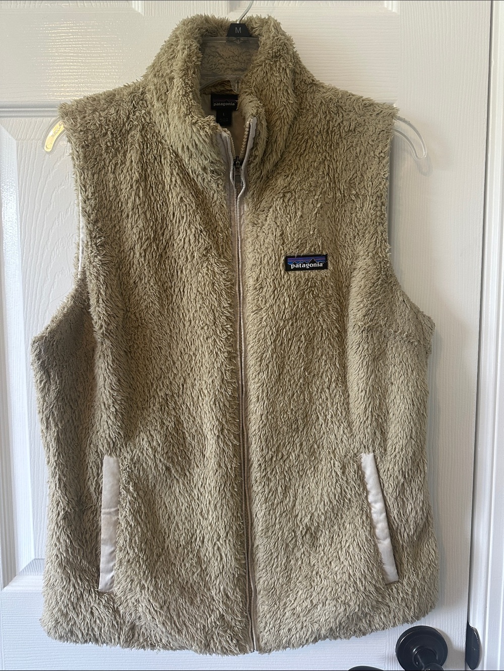 Patagonia Fleece Zip Vest in Olive Green
